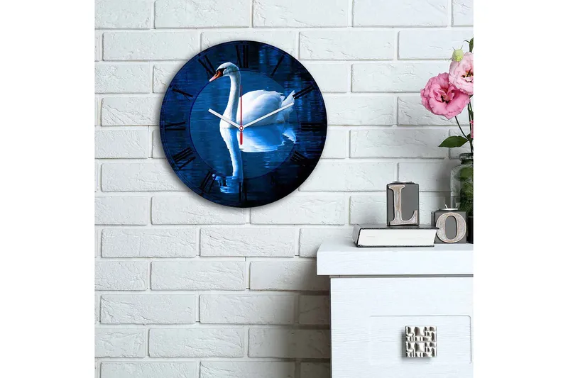 Dekorativ MDF Väggklocka 30 cm - Flerfärgad - Inredning - Väggdekor - Väggklocka & väggur