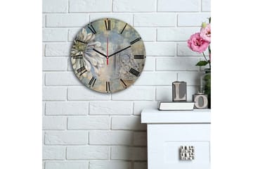 Dekorativ MDF Väggklocka 30 cm - Flerfärgad - Inredning - Väggdekor - Väggklocka & väggur