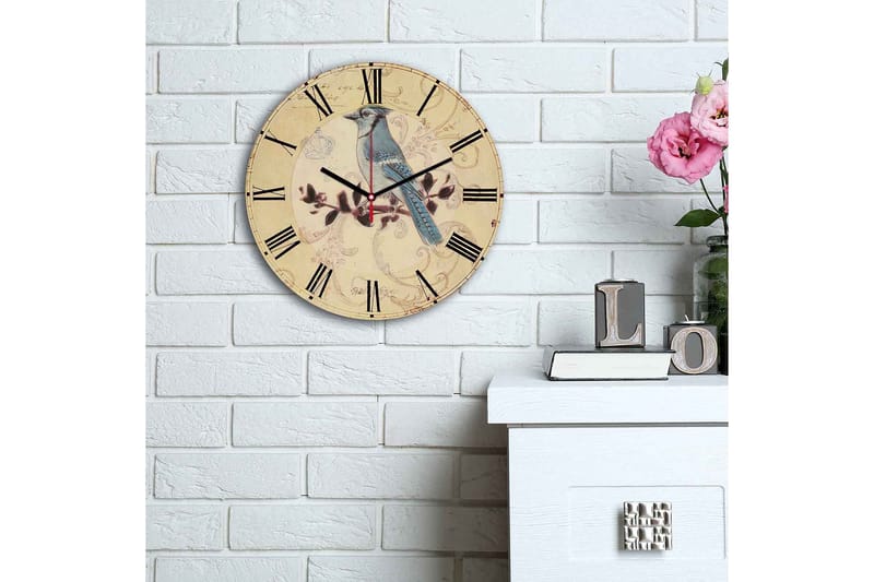 Dekorativ MDF Väggklocka 30 cm - Flerfärgad - Inredning - Väggdekor - Väggklocka & väggur