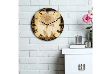 Dekorativ MDF Väggklocka 30 cm - Flerfärgad - Inredning - Väggdekor - Väggklocka & väggur