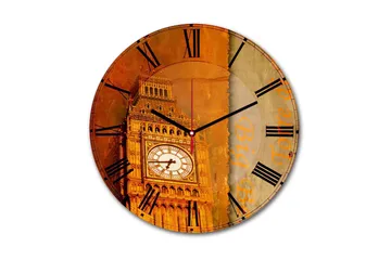 Dekorativ MDF Väggklocka 30 cm - Flerfärgad - Inredning - Väggdekor - Väggklocka & väggur