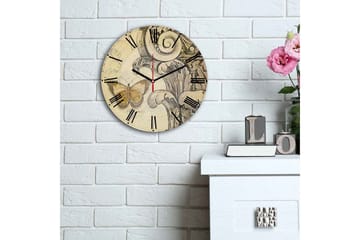 Dekorativ MDF Väggklocka 30 cm - Flerfärgad - Inredning - Väggdekor - Väggklocka & väggur