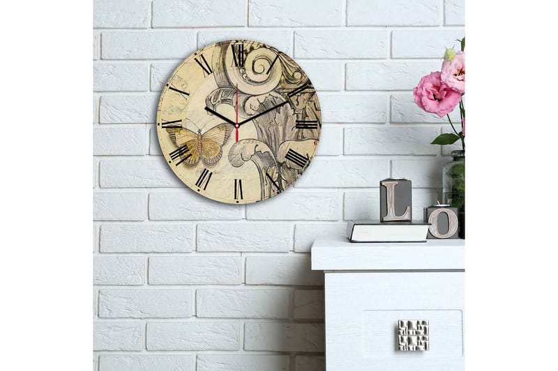 Dekorativ MDF Väggklocka 30 cm - Flerfärgad - Inredning - Väggdekor - Väggklocka & väggur