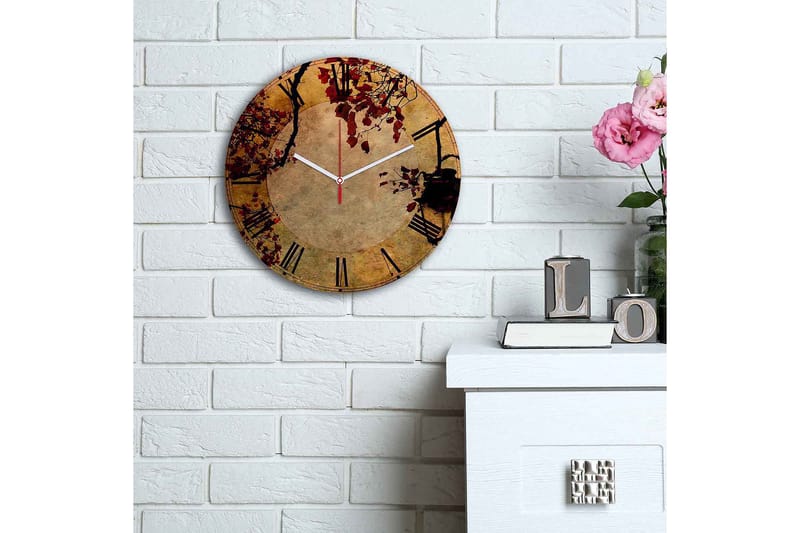 Dekorativ MDF Väggklocka 30 cm - Flerfärgad - Inredning - Väggdekor - Väggklocka & väggur