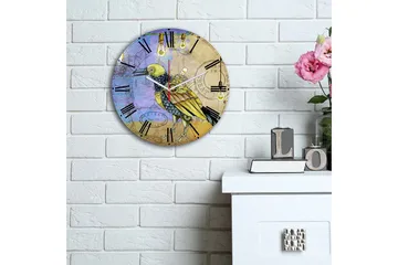 Dekorativ MDF Väggklocka 30 cm - Flerfärgad - Inredning - Väggdekor - Väggklocka & väggur