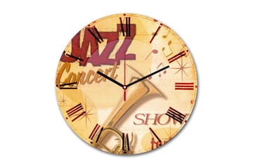 Dekorativ MDF Väggklocka 30 cm - Flerfärgad - Inredning - Väggdekor - Väggklocka & väggur