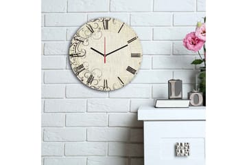 Dekorativ MDF Väggklocka 30 cm - Flerfärgad - Inredning - Väggdekor - Väggklocka & väggur