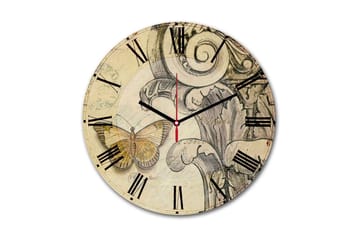 Dekorativ MDF Väggklocka 30 cm - Flerfärgad - Inredning - Väggdekor - Väggklocka & väggur