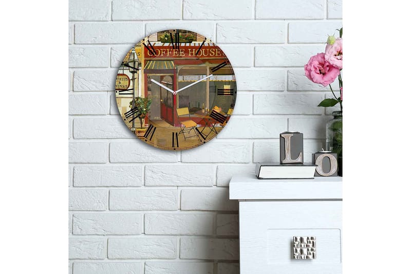 Dekorativ MDF Väggklocka 30 cm - Flerfärgad - Inredning - Väggdekor - Väggklocka & väggur