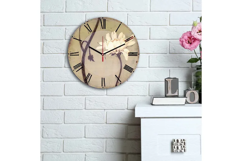 Dekorativ MDF Väggklocka 30 cm - Flerfärgad - Inredning - Väggdekor - Väggklocka & väggur