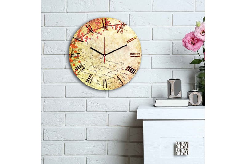 Dekorativ MDF Väggklocka 30 cm - Flerfärgad - Inredning - Väggdekor - Väggklocka & väggur