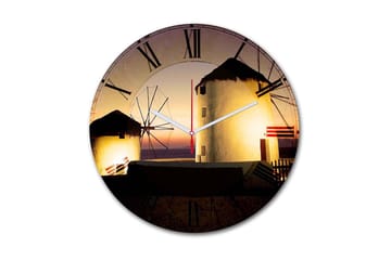 Dekorativ MDF Väggklocka 30 cm - Flerfärgad - Inredning - Väggdekor - Väggklocka & väggur