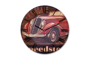 Dekorativ MDF Väggklocka 30 cm - Flerfärgad - Inredning - Väggdekor - Väggklocka & väggur