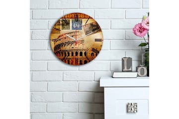 Dekorativ MDF Väggklocka 30 cm - Flerfärgad - Inredning - Väggdekor - Väggklocka & väggur