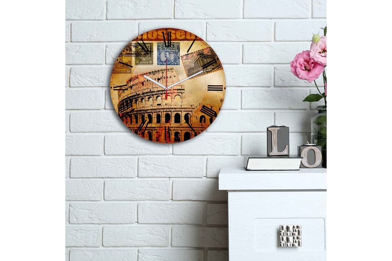 Dekorativ MDF Väggklocka 30 cm - Flerfärgad - Inredning - Väggdekor - Väggklocka & väggur