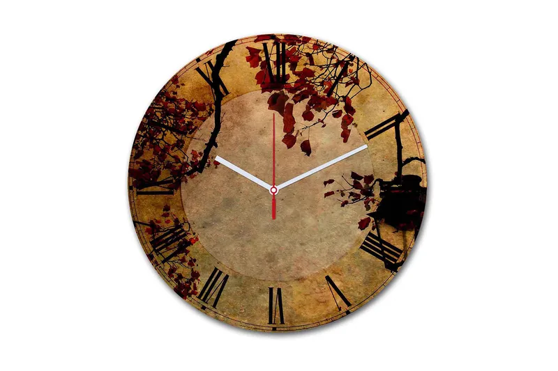 Dekorativ MDF Väggklocka 30 cm, Flerfärgad