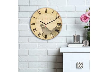 Dekorativ MDF Väggklocka 30 cm - Flerfärgad - Inredning - Väggdekor - Väggklocka & väggur