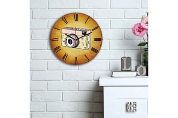 Dekorativ MDF Väggklocka 30 cm - Flerfärgad - Inredning - Väggdekor - Väggklocka & väggur