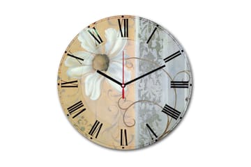 Dekorativ MDF Väggklocka 30 cm - Flerfärgad - Inredning - Väggdekor - Väggklocka & väggur