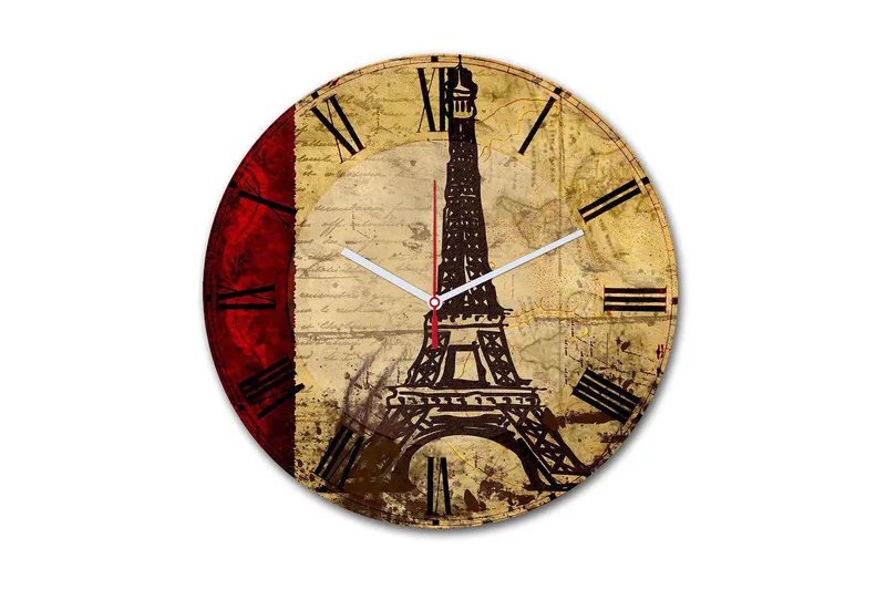 Dekorativ MDF Väggklocka 30 cm - Flerfärgad - Inredning - Väggdekor - Väggklocka & väggur