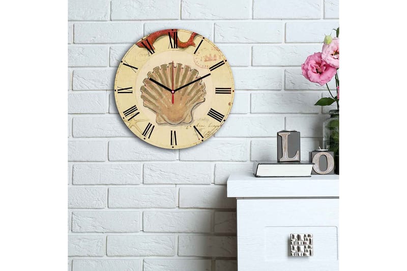 Dekorativ MDF Väggklocka 30 cm - Flerfärgad - Inredning - Väggdekor - Väggklocka & väggur