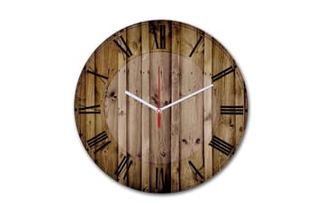 Dekorativ MDF Väggklocka 30 cm - Flerfärgad - Inredning - Väggdekor - Väggklocka & väggur