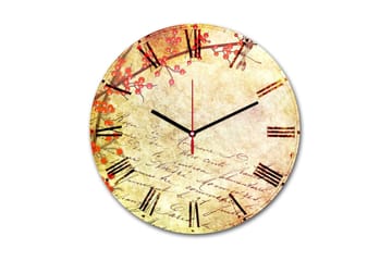 Dekorativ MDF Väggklocka 30 cm - Flerfärgad - Inredning - Väggdekor - Väggklocka & väggur