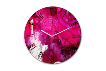 Dekorativ MDF Väggklocka 30 cm - Flerfärgad - Inredning - Väggdekor - Väggklocka & väggur