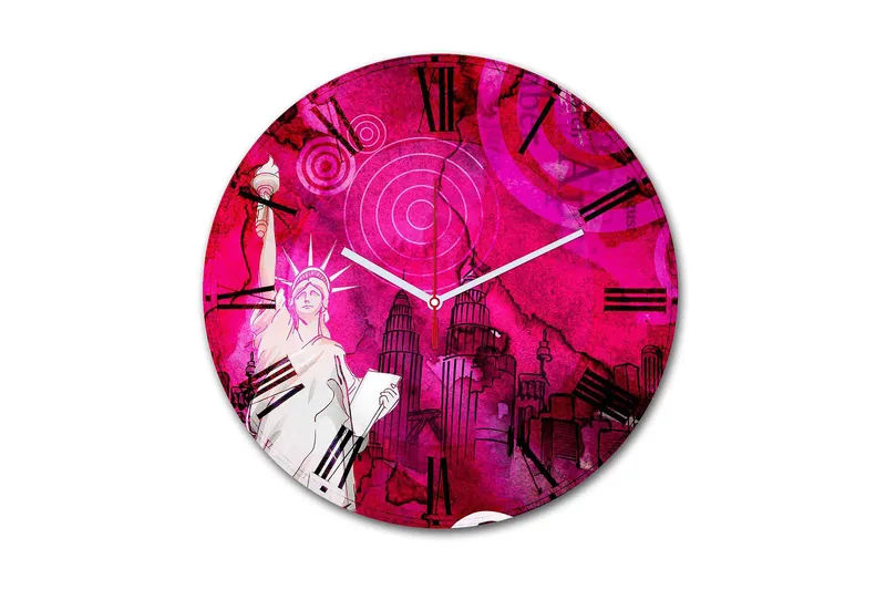 Dekorativ MDF Väggklocka 30 cm, Flerfärgad