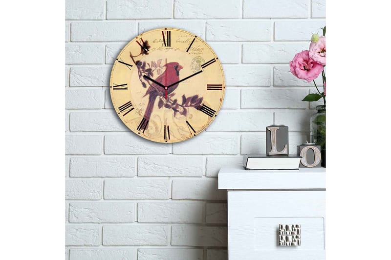 Dekorativ MDF Väggklocka 30 cm - Flerfärgad - Inredning - Väggdekor - Väggklocka & väggur