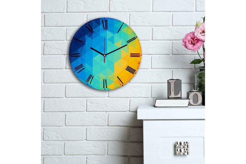 Dekorativ MDF Väggklocka 30 cm - Flerfärgad - Inredning - Väggdekor - Väggklocka & väggur