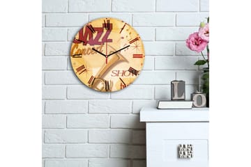 Dekorativ MDF Väggklocka 30 cm - Flerfärgad - Inredning - Väggdekor - Väggklocka & väggur