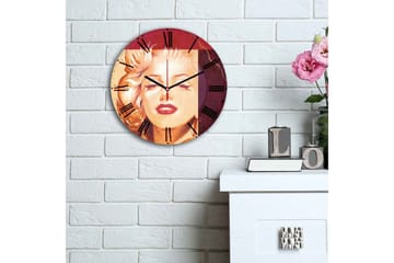 Dekorativ MDF Väggklocka 30 cm - Flerfärgad - Inredning - Väggdekor - Väggklocka & väggur