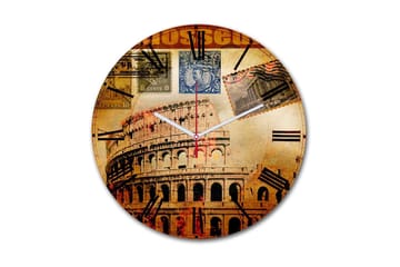 Dekorativ MDF Väggklocka 30 cm - Flerfärgad - Inredning - Väggdekor - Väggklocka & väggur