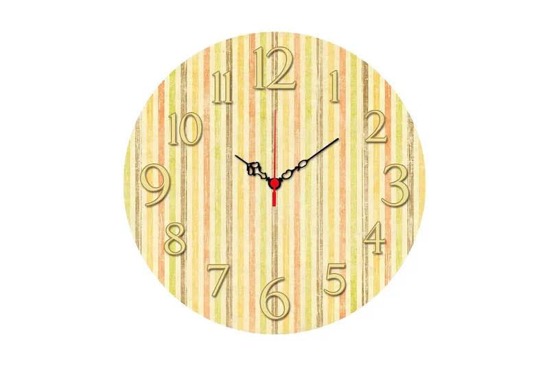 Dekorativ MDF Väggklocka 40 cm, Flerfärgad