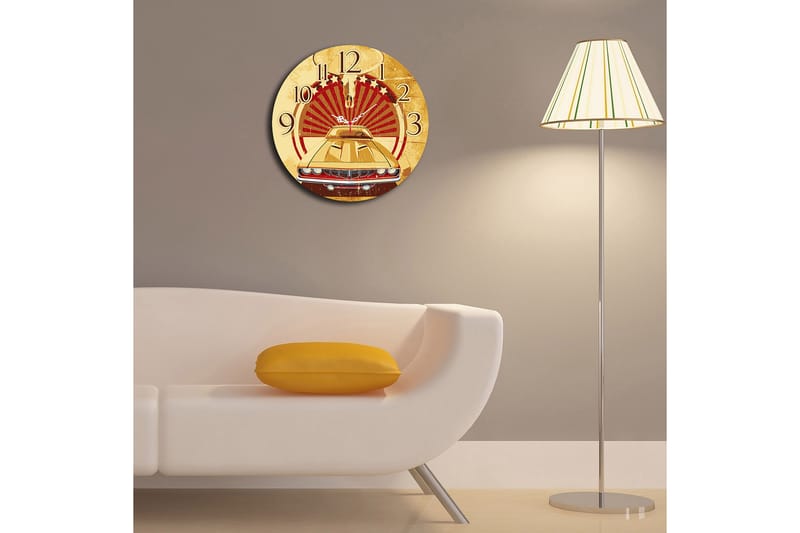Dekorativ MDF Väggklocka 40 cm - Flerfärgad - Väggklocka & väggur