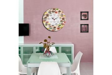 Dekorativ MDF Väggklocka 40 cm - Flerfärgad - Inredning - Väggdekor - Väggklocka & väggur