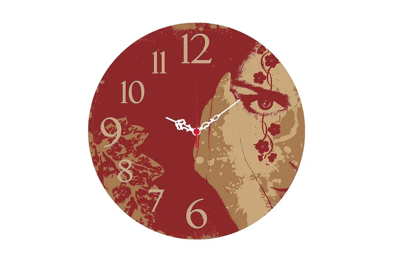 Dekorativ MDF Väggklocka 40 cm, Flerfärgad