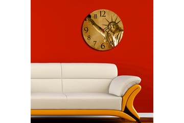 Dekorativ MDF Väggklocka 40 cm - Flerfärgad - Inredning - Väggdekor - Väggklocka & väggur