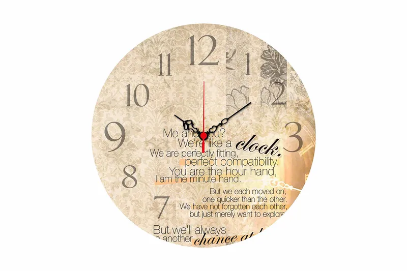 Dekorativ MDF Väggklocka 40 cm, Flerfärgad