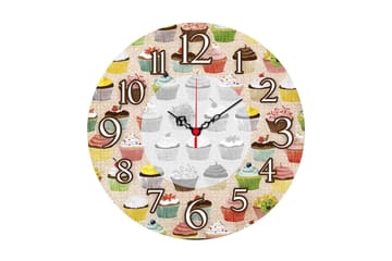 Dekorativ MDF Väggklocka 40 cm - Flerfärgad - Inredning - Väggdekor - Väggklocka & väggur