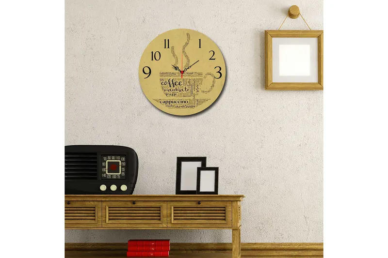 Dekorativ MDF Väggklocka 40 cm - Flerfärgad - Inredning - Väggdekor - Väggklocka & väggur