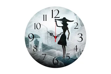 Dekorativ MDF Väggklocka 40 cm - Flerfärgad - Inredning - Väggdekor - Väggklocka & väggur