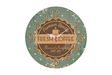 Dekorativ MDF Väggklocka 40 cm - Flerfärgad - Inredning - Väggdekor - Väggklocka & väggur