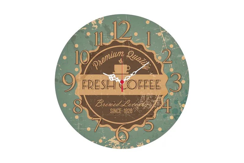 Dekorativ MDF Väggklocka 40 cm, Flerfärgad