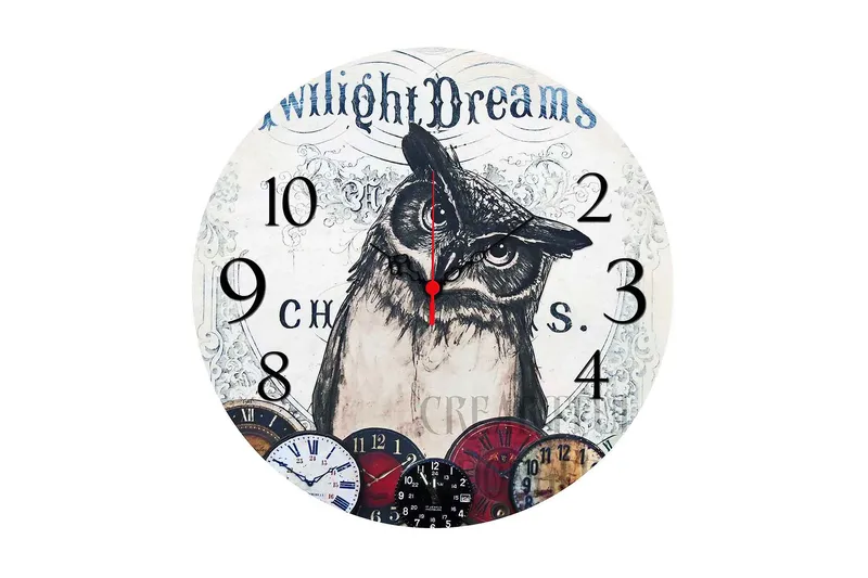 Dekorativ MDF Väggklocka 40 cm, Flerfärgad