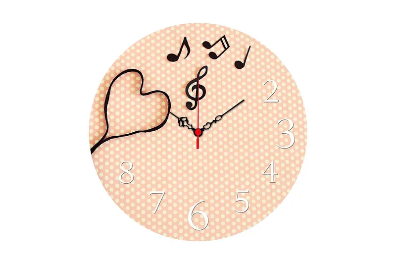 Dekorativ MDF Väggklocka 40 cm, Flerfärgad