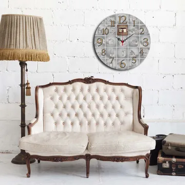 Dekorativ MDF Väggklocka 40 cm - Flerfärgad - Inredning - Väggdekor - Väggklocka & väggur