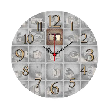 Dekorativ MDF Väggklocka 40 cm - Flerfärgad - Inredning - Väggdekor - Väggklocka & väggur