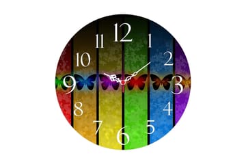 Dekorativ MDF Väggklocka 40 cm - Flerfärgad - Inredning - Väggdekor - Väggklocka & väggur